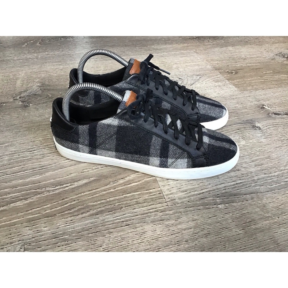 Cole Haan Shoes Womens Size 8.5 B Gray Black White Plaid Lace Up Low Sneakers